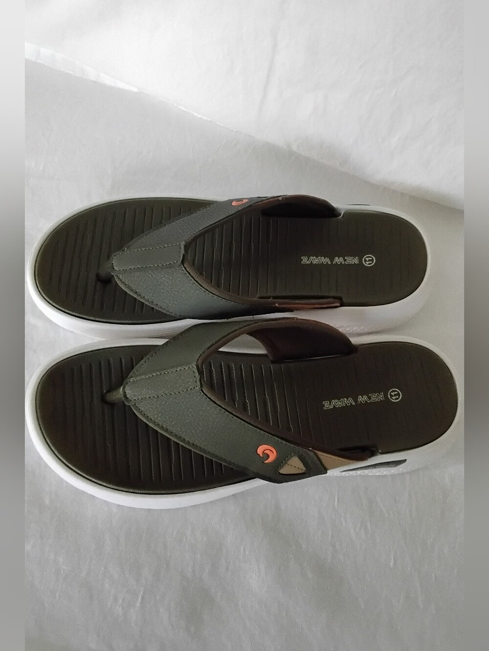 Men's Olive Green Comfort Flip-Flop Sandals by New Wave
